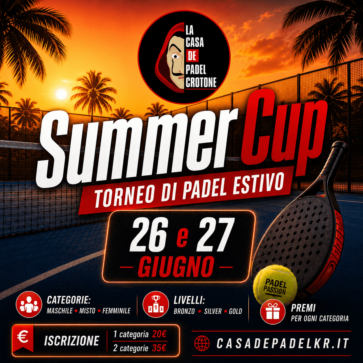Summer Cup 2026 – Torneo di Padel Estivo La Casa de Padel Crotone